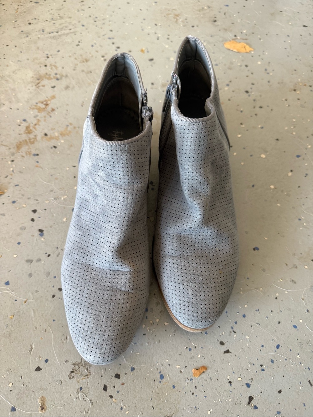 Style & Co. Perforated Light Gray Ankle Booties